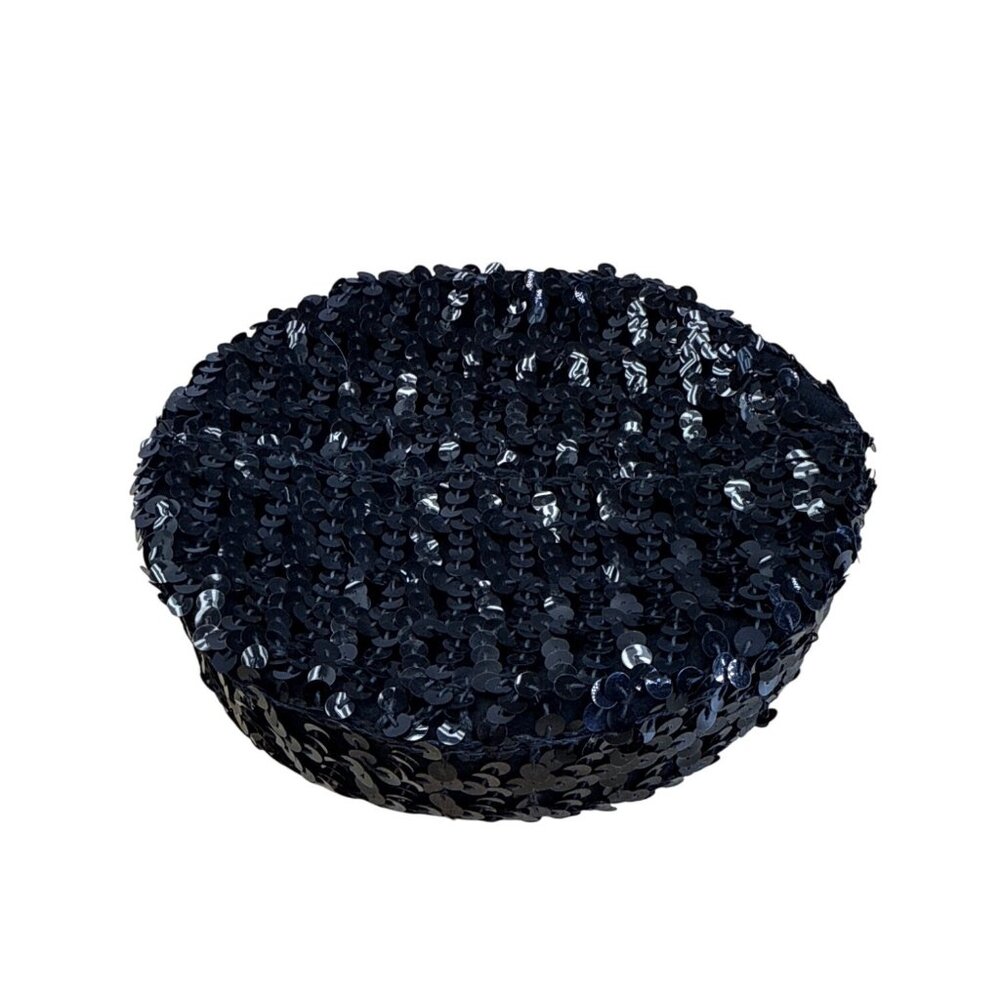 Vintage Belvedere New York Black Sequin Cocktail Hat